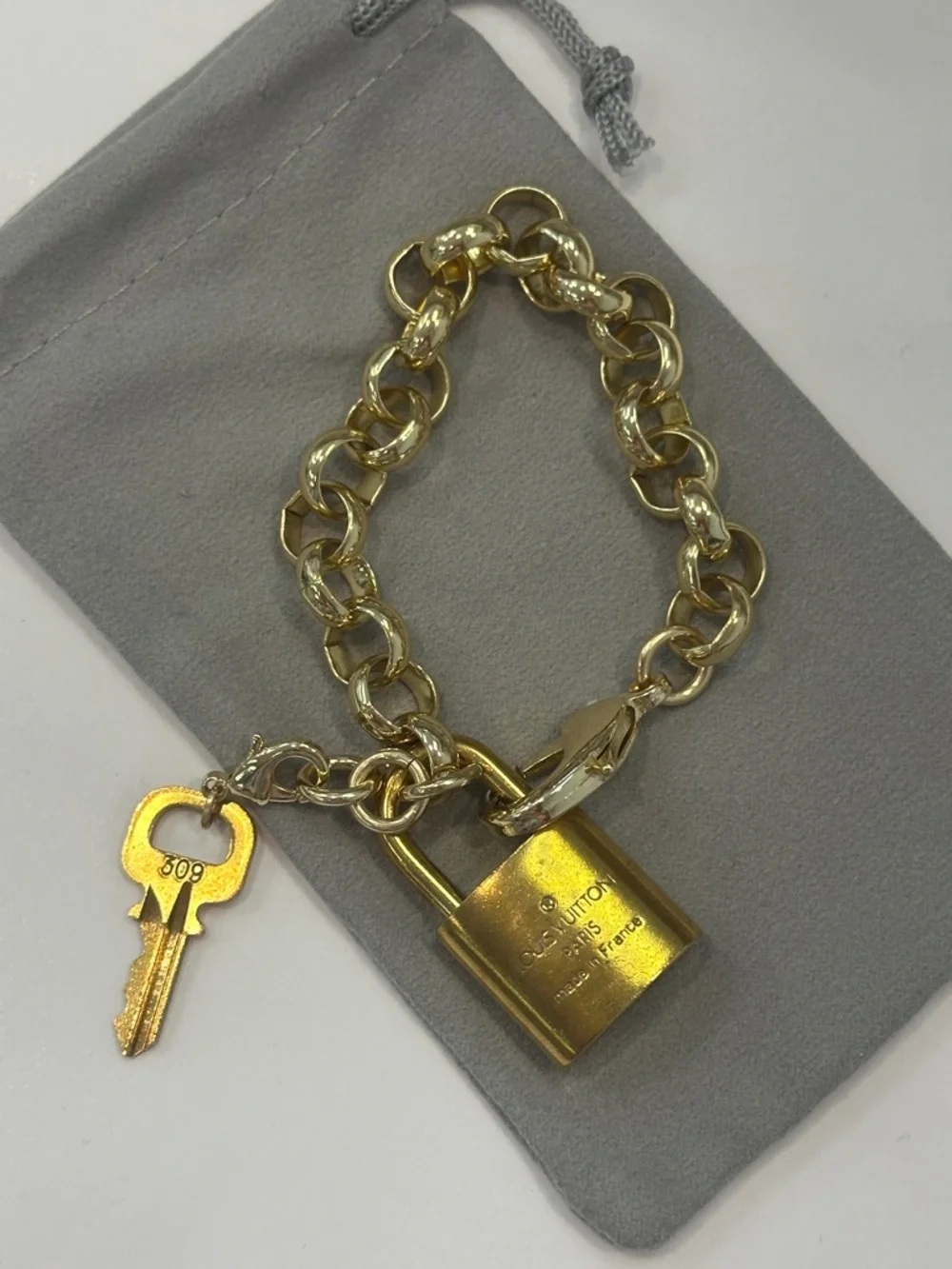 Jewelry | Repurposed Authentic Louis Vuitton Locket Bracelet Gold Rolo ...